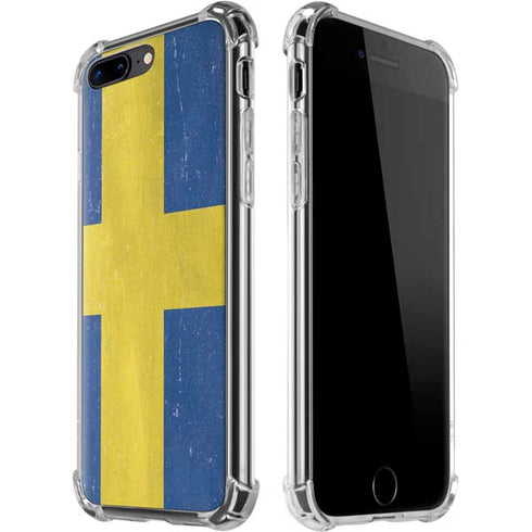 Sweden Flag Distressed iPhone 7/8 Plus Clear Case